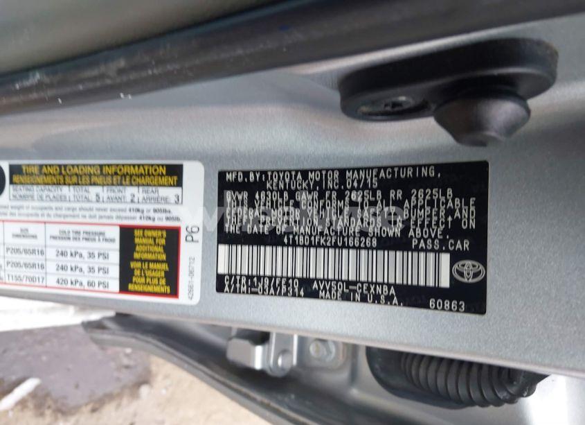 Photo 9 of 2015 Toyota Camry HYBRID LE (VIN 4T1BD1FK2FU166268)