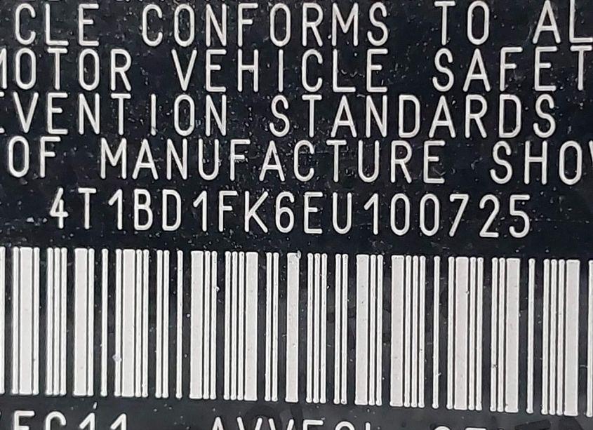 Photo 9 of 2014 Toyota Camry HYBRID XLE (VIN 4T1BD1FK6EU100725)