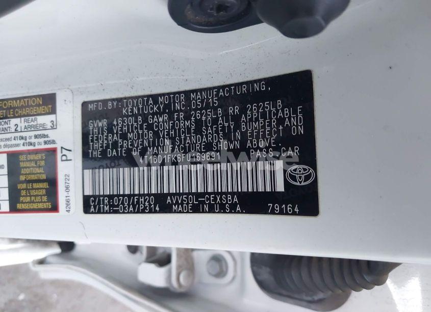 Photo 9 of 2015 Toyota Camry HYBRID SE (VIN 4T1BD1FK6FU169691)