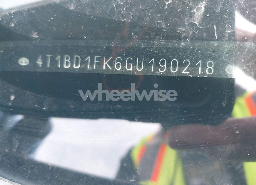 Photo 9 of 2016 Toyota Camry HYBRID LE (VIN 4T1BD1FK6GU190218)