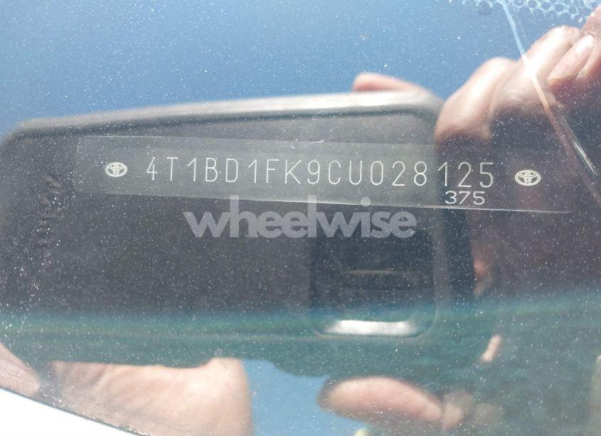 Photo 9 of 2012 Toyota Camry HYBRID LE (VIN 4T1BD1FK9CU028125)