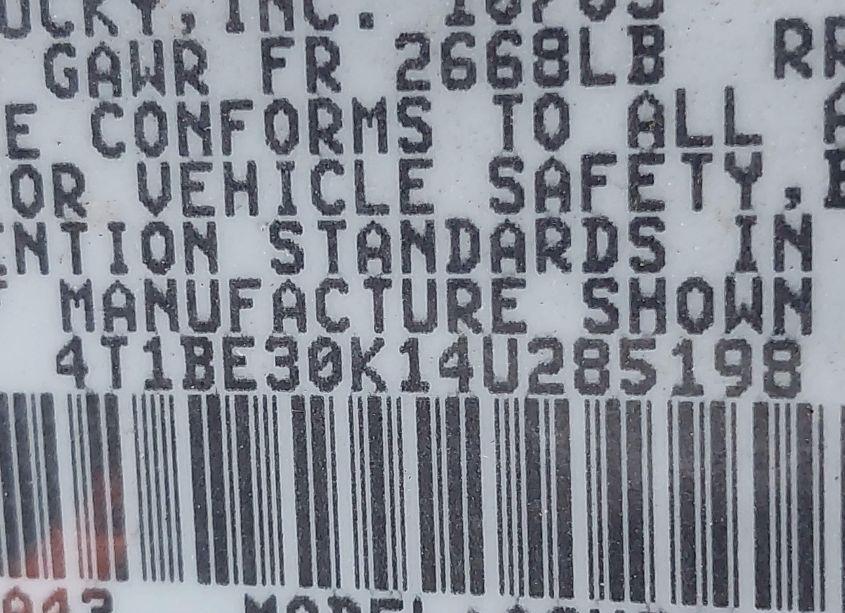 Photo 9 of 2004 Toyota Camry XLE (VIN 4T1BE30K14U285198)