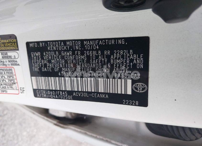 Photo 9 of 2005 Toyota Camry LE (VIN 4T1BE30K85U434661)