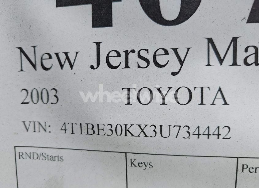 Photo 9 of 2003 Toyota Camry XLE (VIN 4T1BE30KX3U734442)