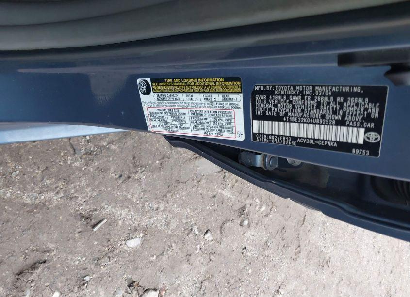 Photo 9 of 2004 Toyota Camry LE (VIN 4T1BE32K04U892528)