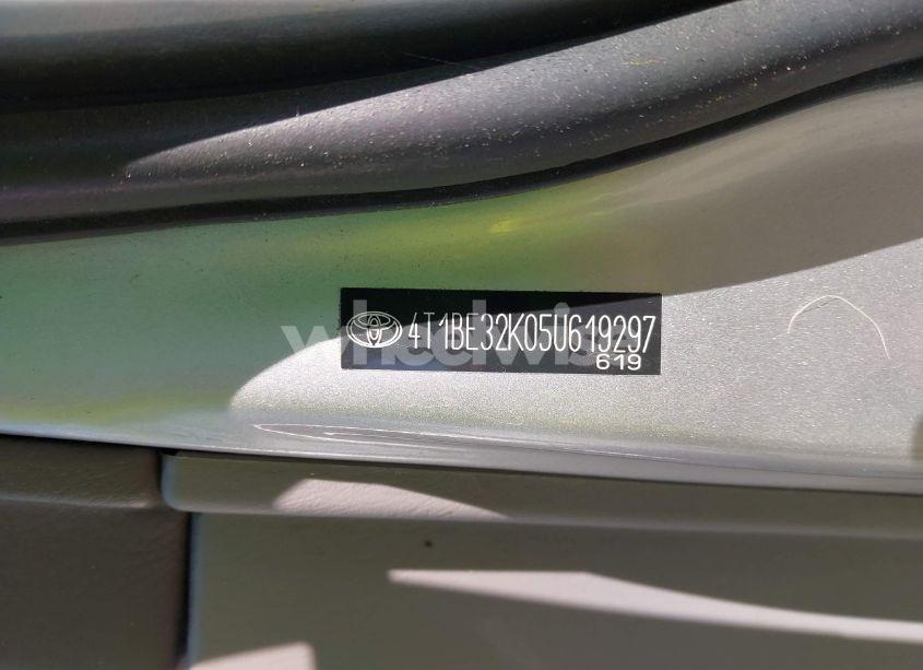 Photo 9 of 2005 Toyota Camry LE (VIN 4T1BE32K05U619297)