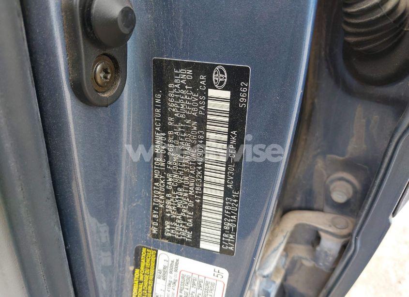 Photo 9 of 2004 Toyota Camry LE (VIN 4T1BE32K44U907483)