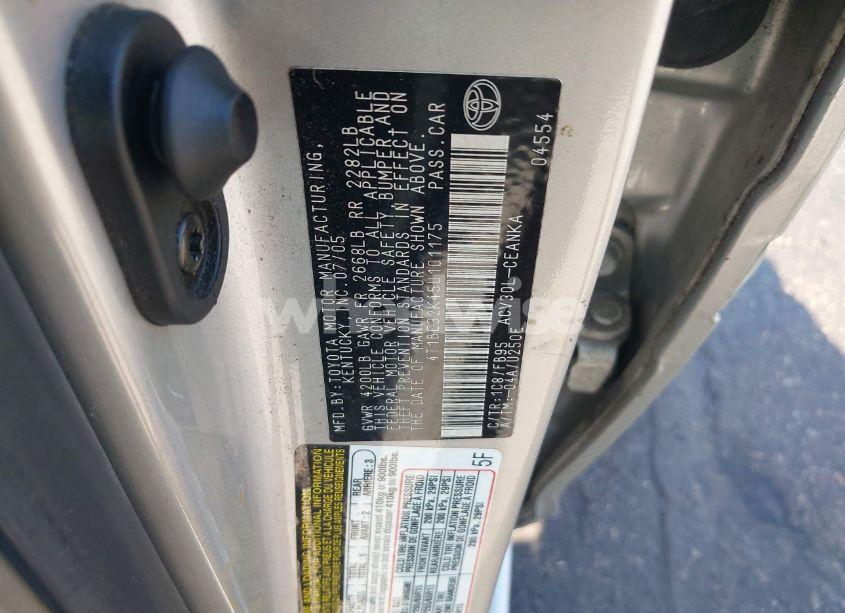 Photo 9 of 2005 Toyota Camry LE (VIN 4T1BE32K45U101175)