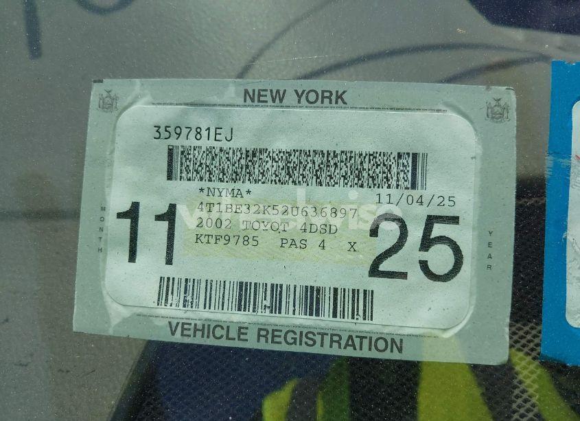 Photo 13 of 2002 Toyota Camry LE (VIN 4T1BE32K52U636897)