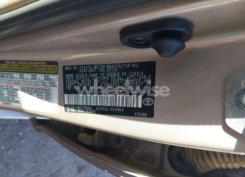 Photo 9 of 2005 Toyota Camry STD (VIN 4T1BE32K65U631258)