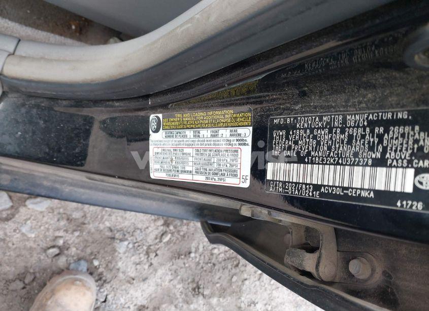 Photo 9 of 2004 Toyota Camry LE (VIN 4T1BE32K74U377378)