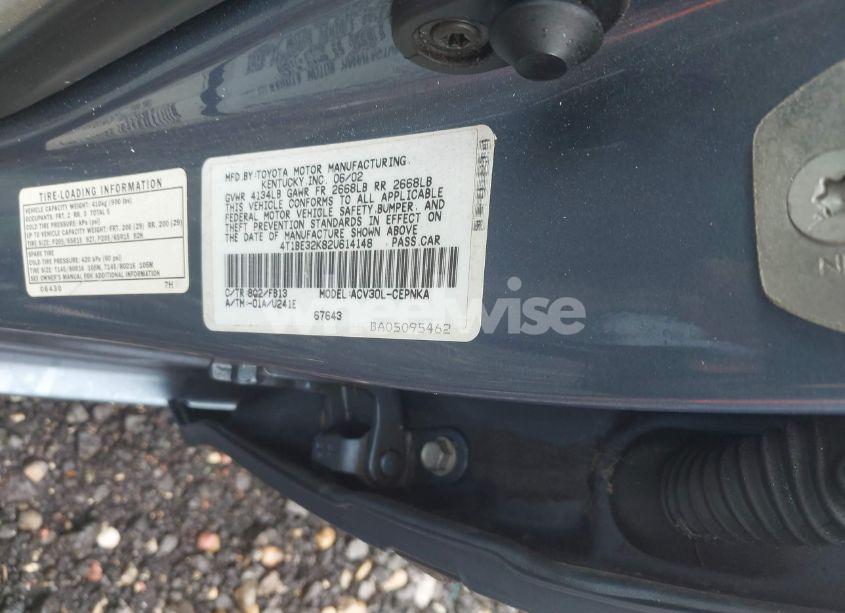 Photo 9 of 2002 Toyota Camry LE (VIN 4T1BE32K82U614148)