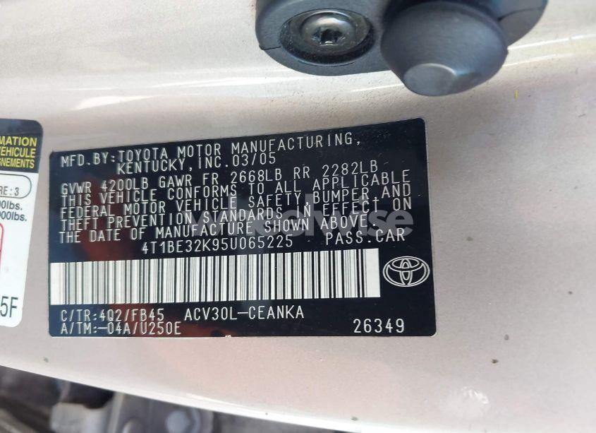 Photo 9 of 2005 Toyota Camry LE (VIN 4T1BE32K95U065225)