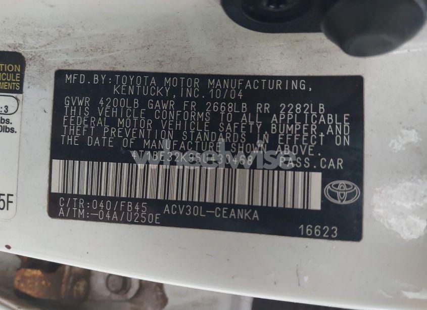 Photo 9 of 2005 Toyota Camry LE (VIN 4T1BE32K95U430468)