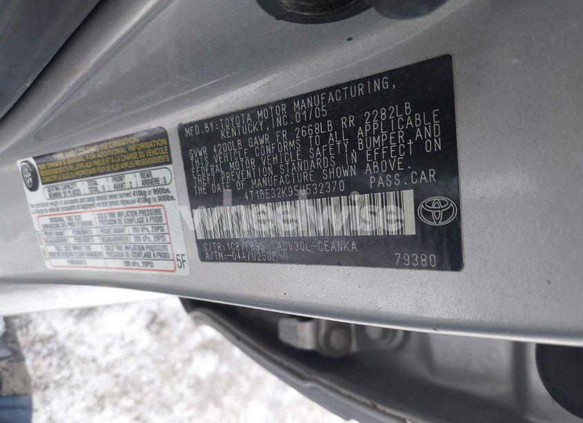 Photo 9 of 2005 Toyota Camry LE (VIN 4T1BE32K95U532370)