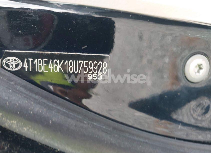 Photo 9 of 2008 Toyota Camry LE (VIN 4T1BE46K18U759928)