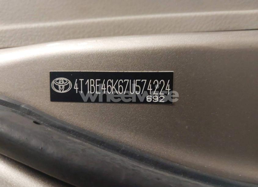 Photo 9 of 2007 Toyota Camry LE (VIN 4T1BE46K67U574224)
