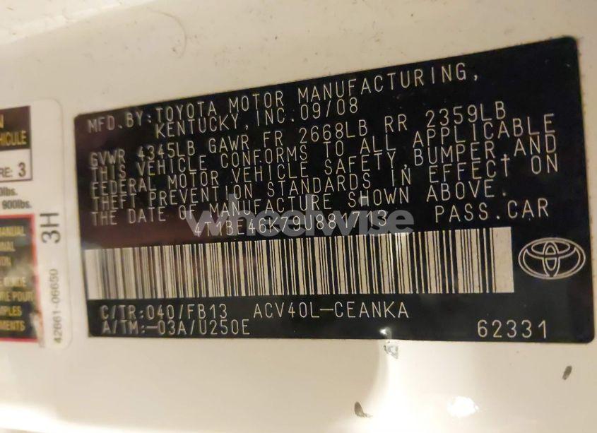 Photo 9 of 2009 Toyota Camry LE (VIN 4T1BE46K79U881713)