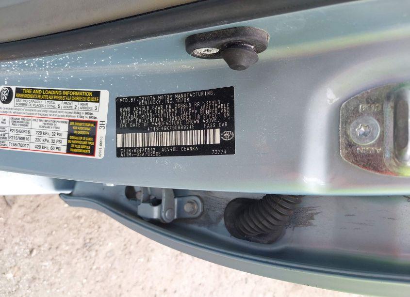 Photo 9 of 2009 Toyota Camry LE (VIN 4T1BE46K79U889245)