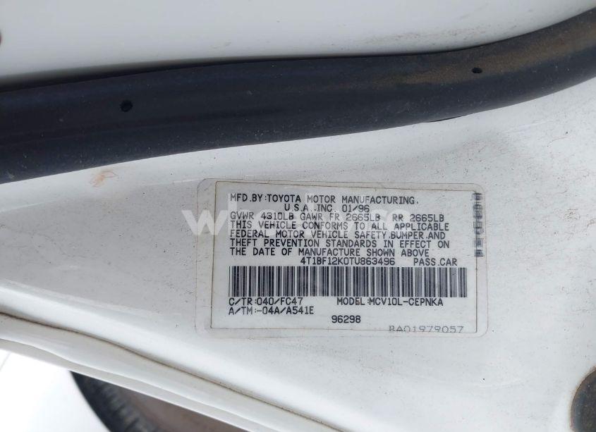 Photo 9 of 1996 Toyota Camry LE/XLE/SE (VIN 4T1BF12K0TU863496)