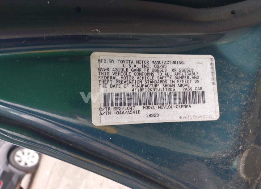 Photo 9 of 1996 Toyota Camry LE/XLE/SE (VIN 4T1BF12K3TU117205)