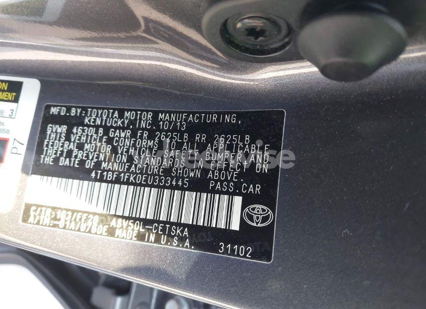 Photo 9 of 2014 Toyota Camry SE (VIN 4T1BF1FK0EU333445)