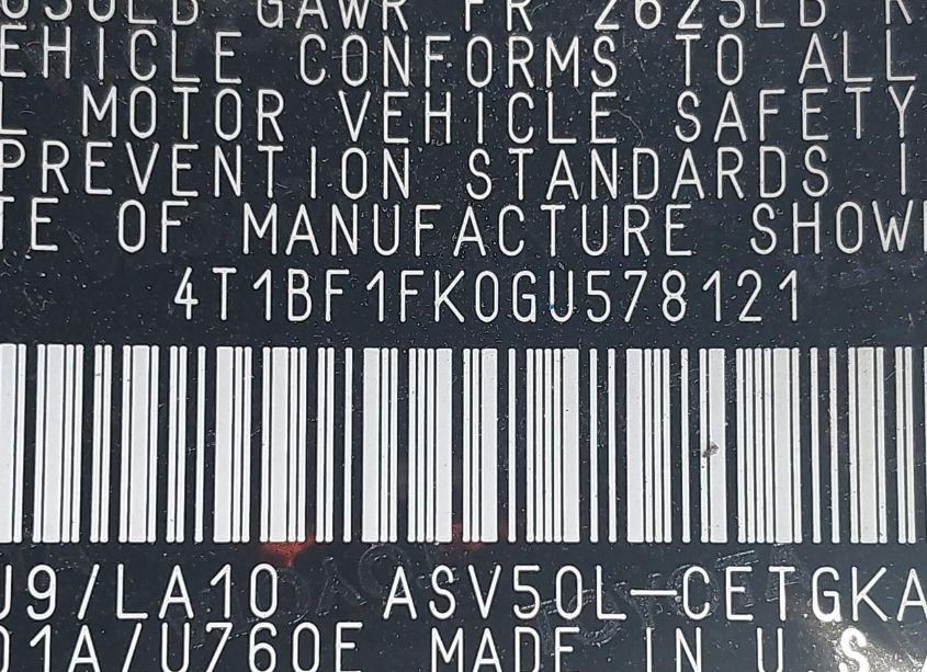 Photo 9 of 2016 Toyota Camry XLE (VIN 4T1BF1FK0GU578121)