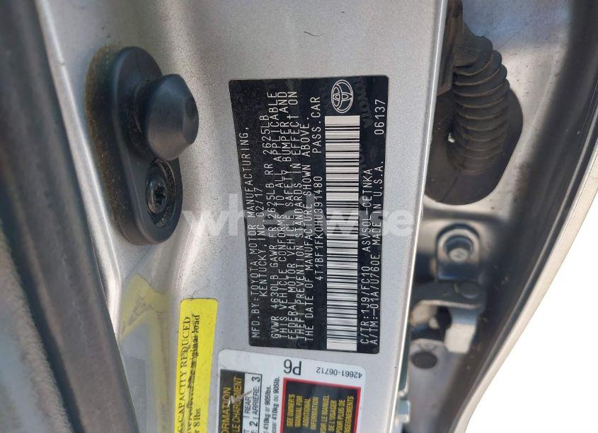 Photo 9 of 2017 Toyota Camry LE (VIN 4T1BF1FK0HU391480)