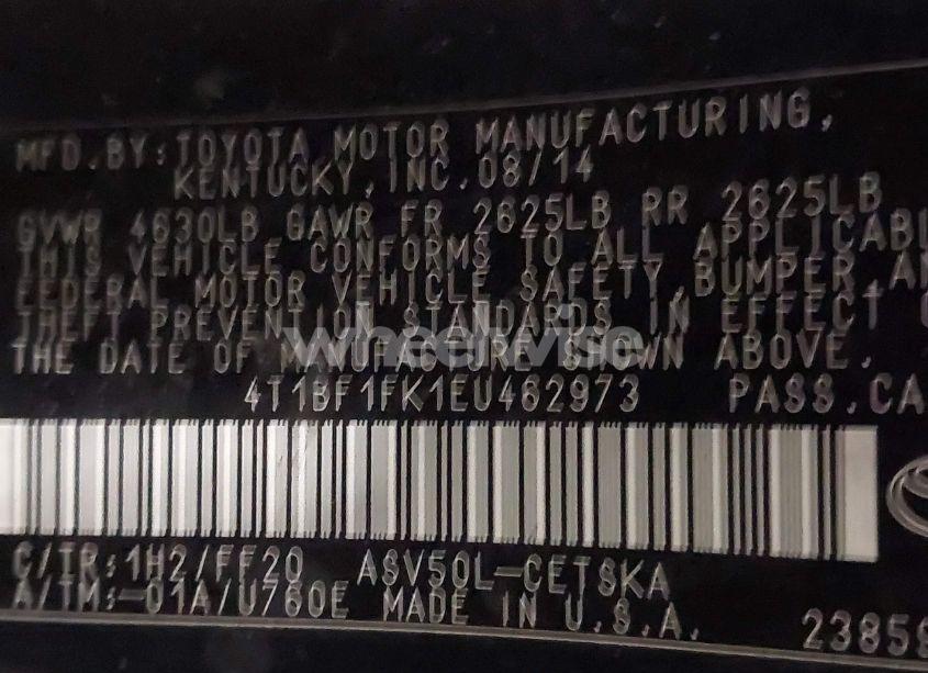 Photo 9 of 2014 Toyota Camry SE (VIN 4T1BF1FK1EU462973)