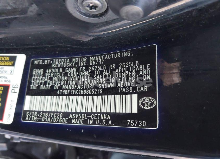 Photo 9 of 2017 Toyota Camry LE (VIN 4T1BF1FK1HU805219)