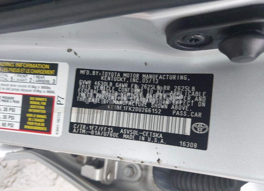 Photo 9 of 2013 Toyota Camry SE (VIN 4T1BF1FK2DU266152)