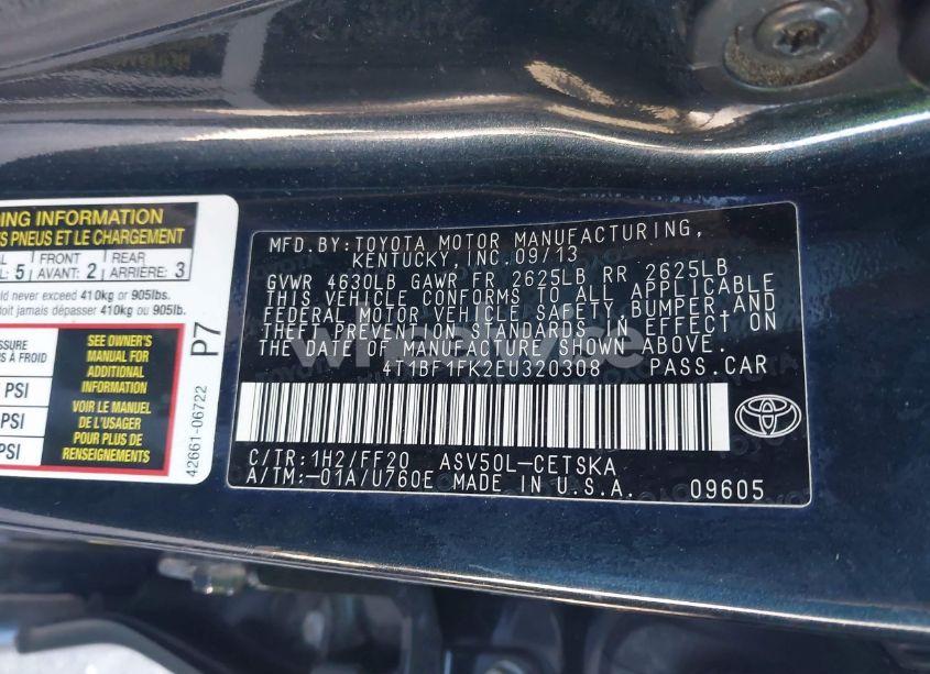 Photo 9 of 2014 Toyota Camry SE (VIN 4T1BF1FK2EU320308)