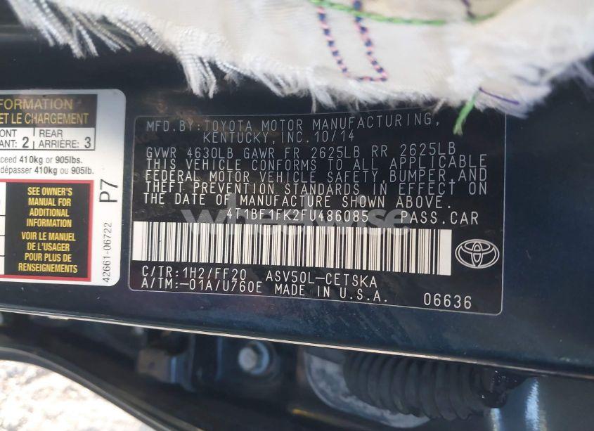 Photo 9 of 2015 Toyota Camry SE (VIN 4T1BF1FK2FU486085)