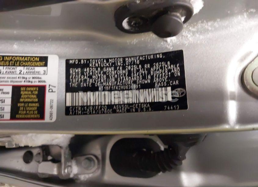 Photo 9 of 2017 Toyota Camry SE (VIN 4T1BF1FK2HU636991)