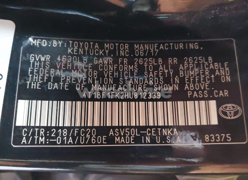 Photo 9 of 2017 Toyota Camry LE (VIN 4T1BF1FK2HU812339)