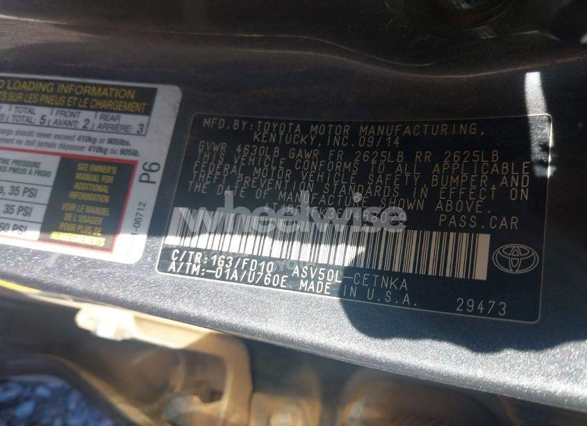 Photo 9 of 2014 Toyota Camry LE (VIN 4T1BF1FK3EU468029)