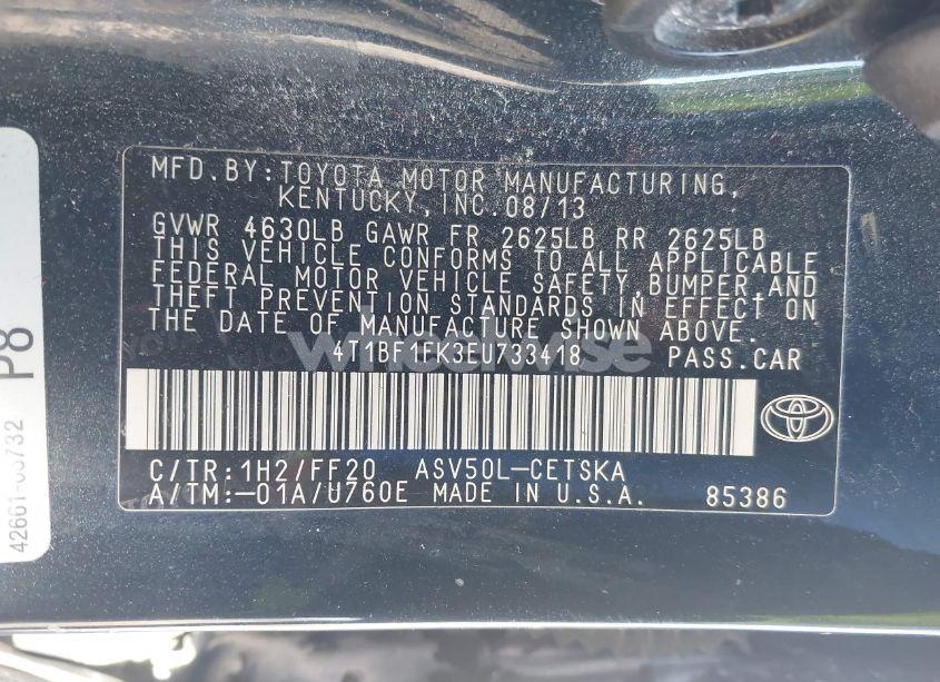 Photo 9 of 2014 Toyota Camry SE SPORT (VIN 4T1BF1FK3EU733418)