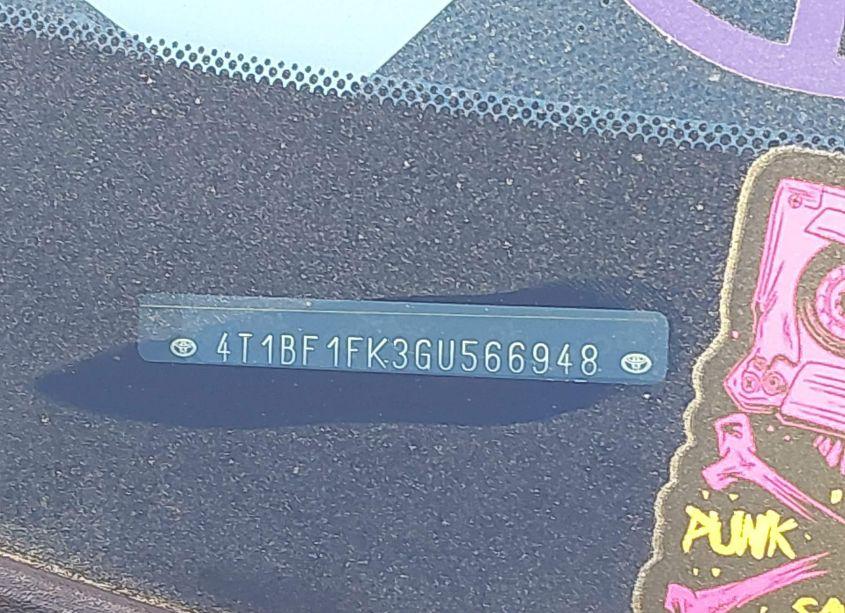 Photo 9 of 2016 Toyota Camry SE (VIN 4T1BF1FK3GU566948)