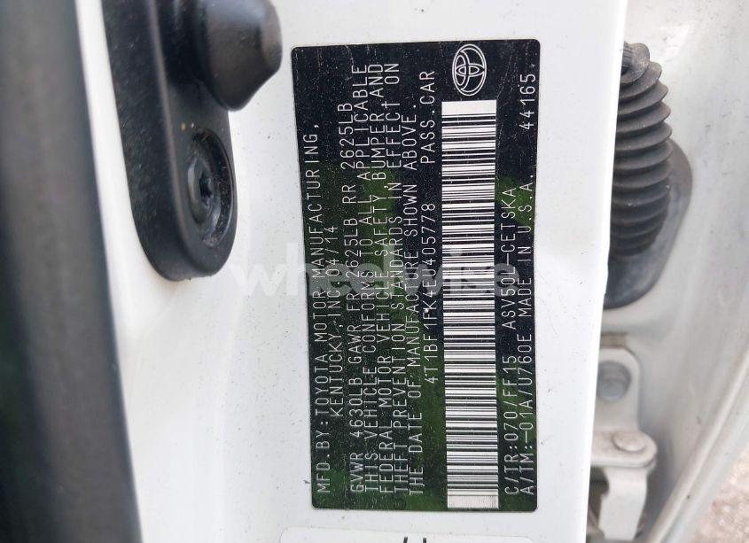 Photo 9 of 2014 Toyota Camry SE (VIN 4T1BF1FK4EU405778)