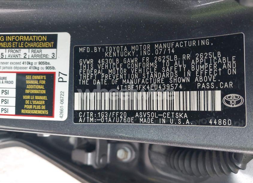 Photo 9 of 2014 Toyota Camry SE (VIN 4T1BF1FK4EU439574)