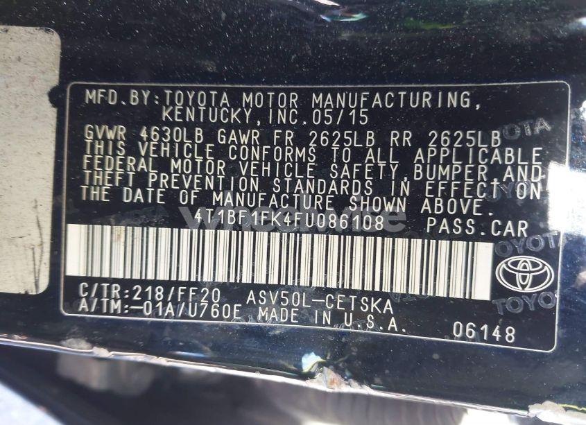 Photo 9 of 2015 Toyota Camry SE (VIN 4T1BF1FK4FU086108)