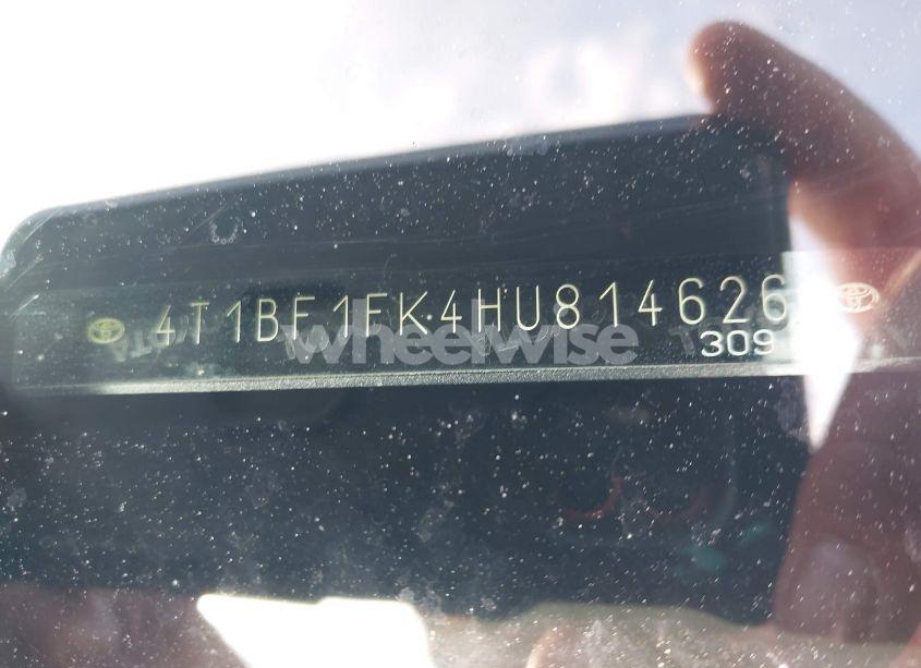 Photo 9 of 2017 Toyota Camry SE (VIN 4T1BF1FK4HU814626)