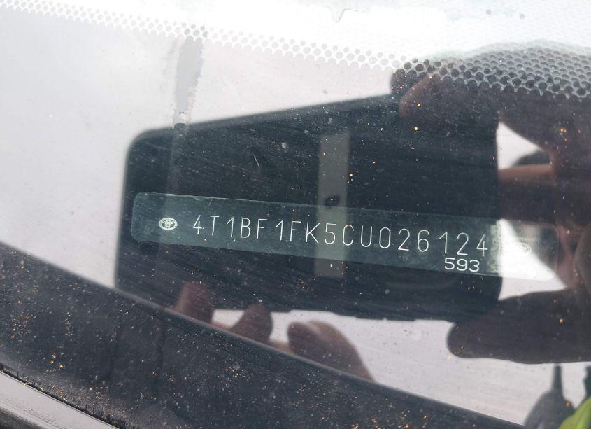 Photo 9 of 2012 Toyota Camry SE (VIN 4T1BF1FK5CU026124)