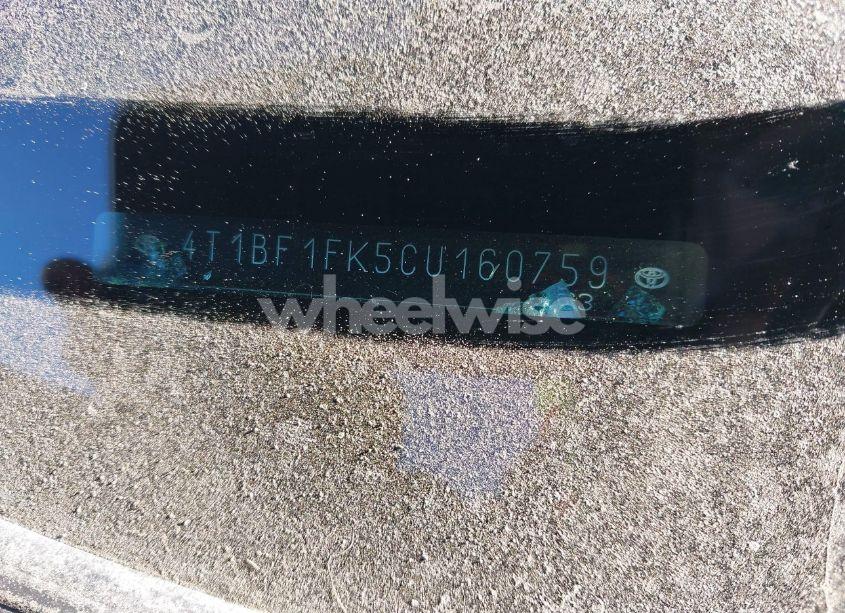 Photo 9 of 2012 Toyota Camry XLE (VIN 4T1BF1FK5CU160759)