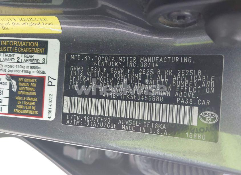 Photo 9 of 2014 Toyota Camry SE (VIN 4T1BF1FK5EU456688)