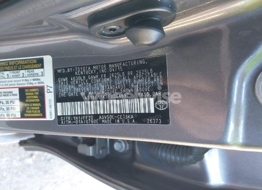 Photo 9 of 2015 Toyota Camry SE (VIN 4T1BF1FK5FU064697)