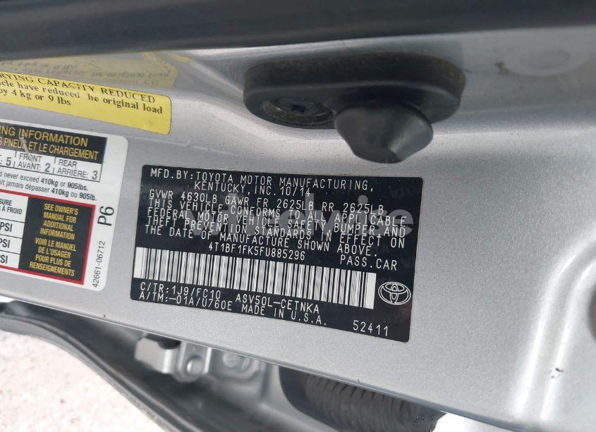 Photo 9 of 2015 Toyota Camry LE (VIN 4T1BF1FK5FU885296)