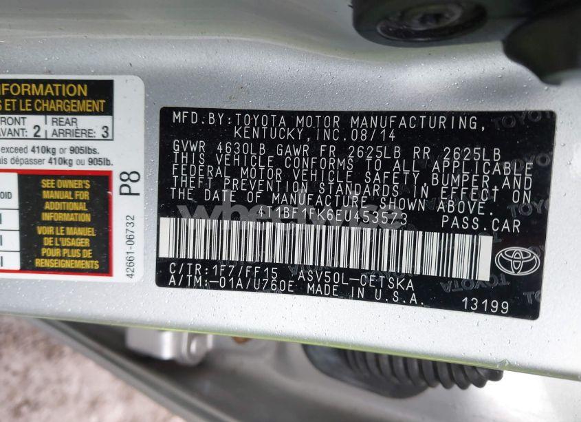 Photo 9 of 2014 Toyota Camry SE SPORT (VIN 4T1BF1FK6EU453573)