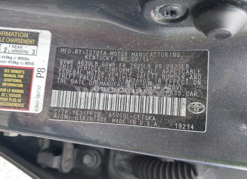 Photo 9 of 2014 Toyota Camry SE SPORT (VIN 4T1BF1FK6EU458790)