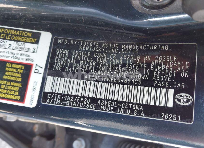 Photo 9 of 2014 Toyota Camry SE (VIN 4T1BF1FK6EU465125)